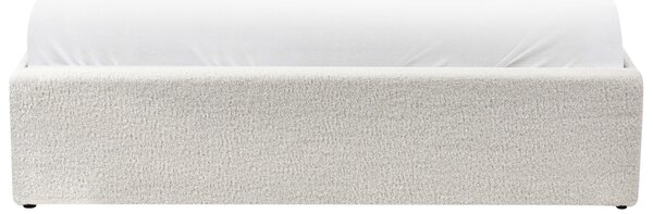 Posteľ s úložným priestorom krémová biela buklé 120 x 200 cm čalúnený rám postele s roštom moderný dizajn