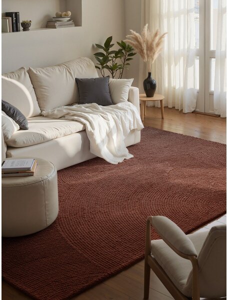 Ručne tkaný vlnený koberec v tehlovej farbe 80x150 cm Calmio – Hanse Home