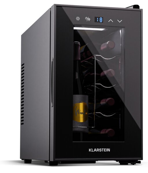 Klarstein Shiraz 8 Uno, vertikálna chladnička na víno, 8 fliaš, 8 - 18 °C, dotykové ovládanie