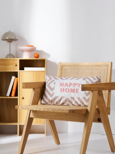 Sinsay - Dekoratívny vankúš s nápisom HAPPY HOME - telová
