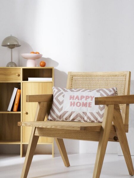 Sinsay - Dekoratívny vankúš s nápisom HAPPY HOME - telová