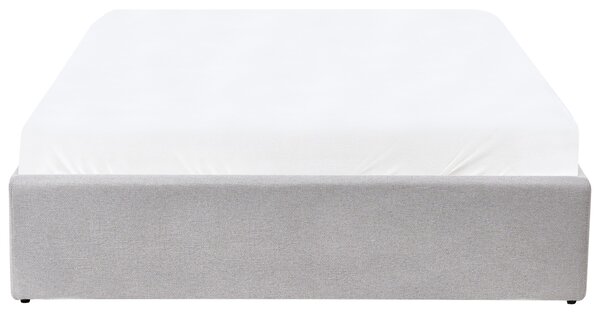 Posteľ s úložným priestorom svetlosivá polyesterové čalúnenie 120 x 200 cm čalúnený rám postele s roštom moderný dizajn