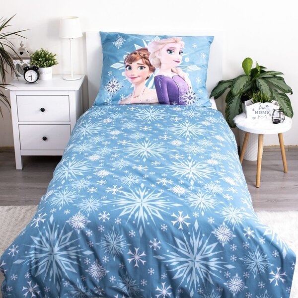 Jerry Fabrics Obliečky Ľadové kráľovstvo - White snowflake | 140 x 200 cm / 70 x 90 cm