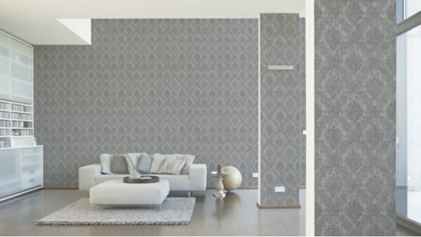 A.S. Création | Vliesová tapeta na stenu Secret Garden 33607-8 | 0,53 x 10,05 m | šedá, čierna