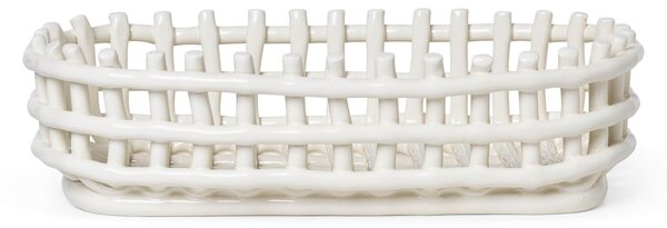 Keramický kôš Oval Off White