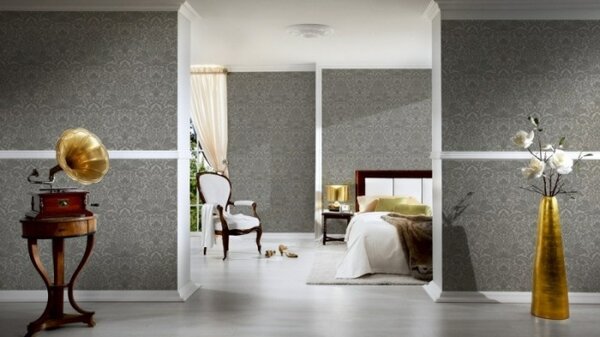 A.S. Création | Vliesová tapeta na stenu Luxury Wallpaper 30545-3 | 0,52 x 10 05 m | šedá, metalická
