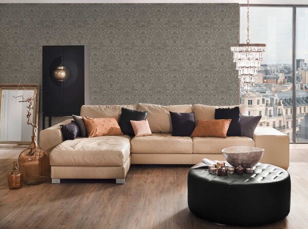 A.S. Création | Vliesová tapeta na stenu Luxury Wallpaper 30545-3 | 0,52 x 10 05 m | šedá, metalická
