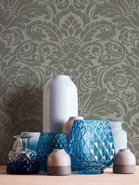 A.S. Création | Vliesová tapeta na stenu Luxury Wallpaper 30545-3 | 0,52 x 10 05 m | šedá, metalická