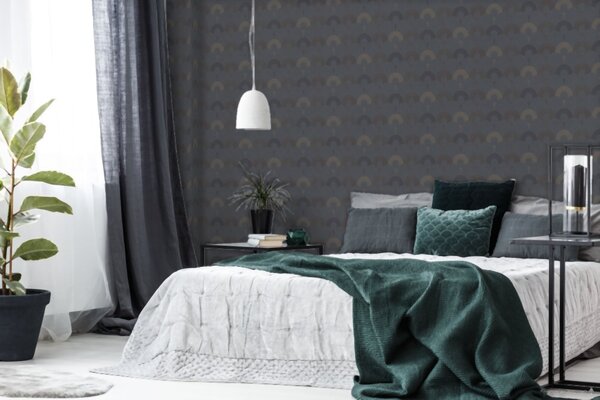 A.S. Création | Vliesová tapeta na stenu Pop Style 37480-2 | 0,53 x 10,05 m | béžová, čierna, metalická, šedá