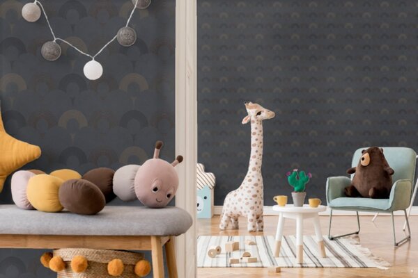 A.S. Création | Vliesová tapeta na stenu Pop Style 37480-2 | 0,53 x 10,05 m | béžová, čierna, metalická, šedá