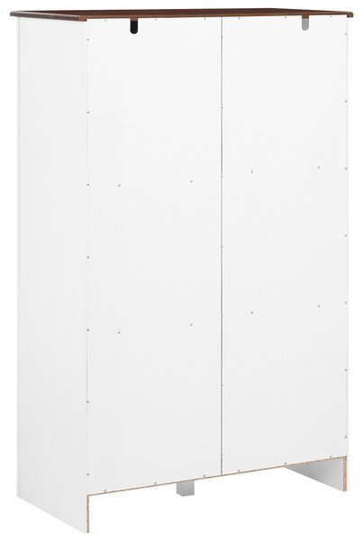 Vitrína biela MDF 80 cm sklenené dvierka skrinka 2 zásuvky úložný priestor rustikálny cottage štýl obývacia izba