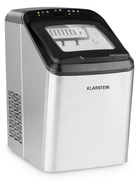 Klarstein Partytime, výrobník ľadu, číry ľad, 15 kg/24 h, ušľachtilá oceľ, strieborný