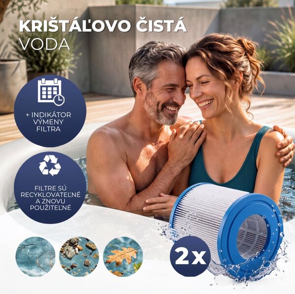 Nafukovacia vírivka OASIS pre 6 osôb, okrúhla, čierna Casaria