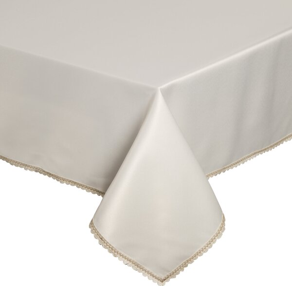 OBRUS S ČIPKOU LACE 140X220 CM KRÉMOVÁ