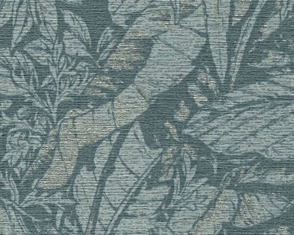 A.S. Création | Vliesová tapeta na stenu Smart Surfaces 39560-3 | 0,53 x 10,05 m | zelená, metalická