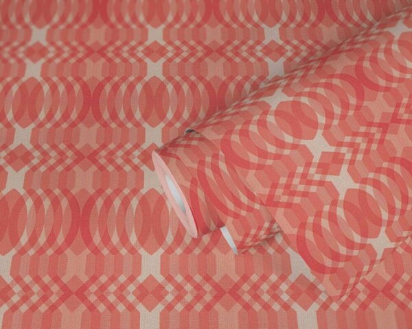 A.S. Création | Vliesová tapeta na stenu Retro Chic 39534-4 | 0,53 x 8,5 m | červená, biela