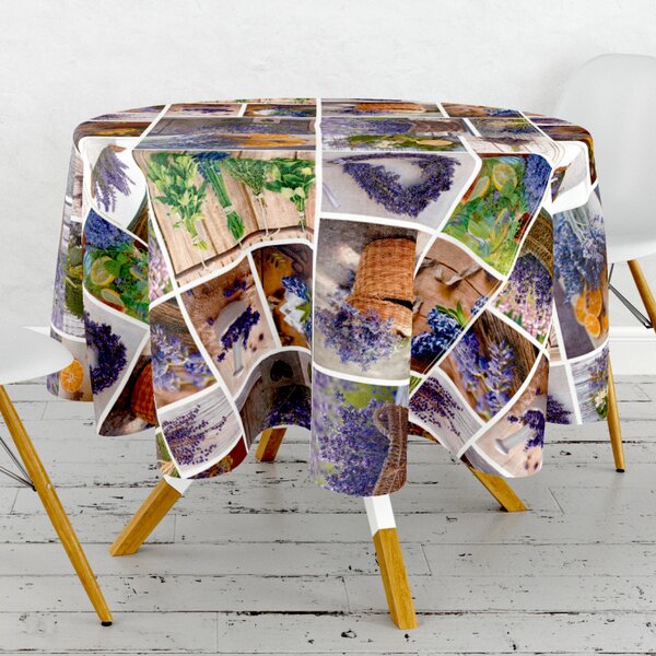 Obrus ​​PVC okrúhly Mo-6284 - Vôňa provence (rôzne veľkosti)