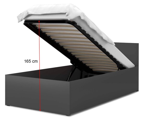 Jednolôžková posteľ s úložným priestorom Dolly - sivá Rozmer: 200x90