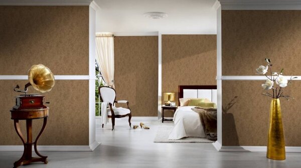 A.S. Création | Vliesová tapeta na stenu Versace 34903-6 | 0,70 x 10,05 m | hnedá, metalická