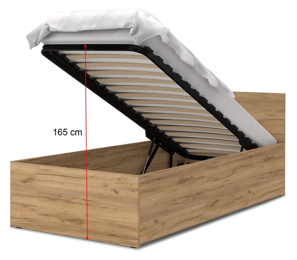 Jednolôžková posteľ s úložným priestorom Dolly - dub craft Rozmer: 200x90