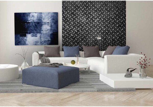 DIMEX | Vliesová fototapeta na stenu Kovová platforma MS-3-0183 | 225 x 250 cm | čierna