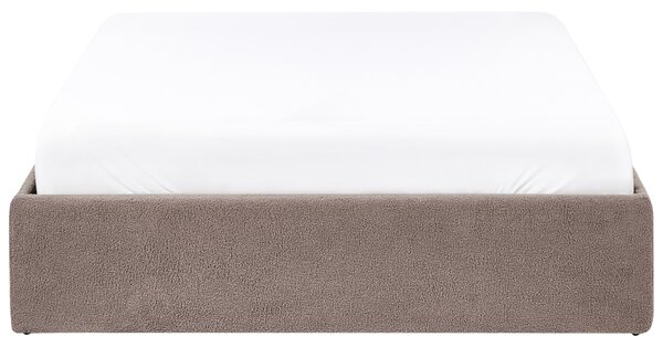 Posteľ s úložným priestorom sivobéžová buklé 120 x 200 cm čalúnený rám postele s roštom moderný dizajn