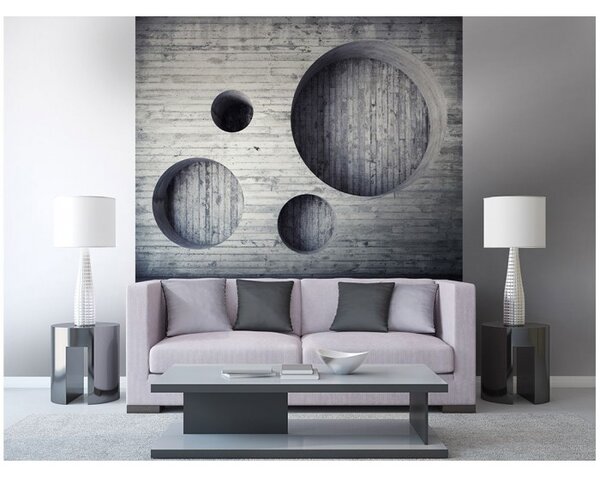 DIMEX | Vliesová fototapeta na stenu 3D geometrické pozadie MS-3-0038 | 225 x 250 cm | šedá