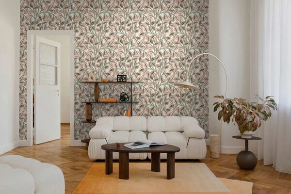 A.S. Création | Vliesová tapeta na stenu Nordic Feeling 79150-2 | 0,53 x 10,05 m | ružová, zelená