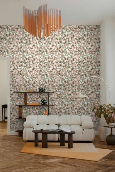 A.S. Création | Vliesová tapeta na stenu Nordic Feeling 79150-2 | 0,53 x 10,05 m | ružová, zelená