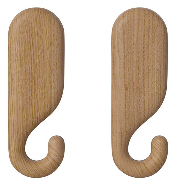 Bolia Nástenný vešiak Nob 8.5 cm 2ks, oiled oak