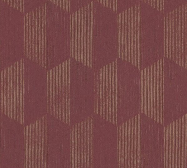 A.S. Création | Vliesová tapeta na stenu Geo Effect 38592-5 | 0,53 x 10,05 m | vínová
