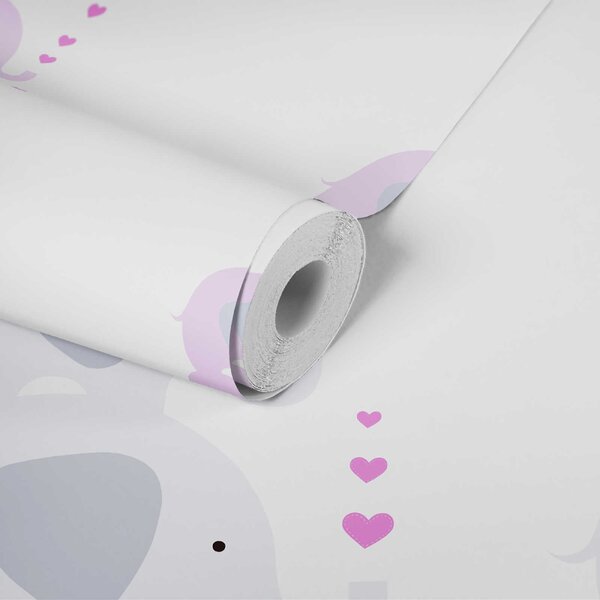 A.S. Création | Vliesová tapeta na stenu Little Love 38135-2 | 0,53 x 10,05 m | biela, šedá, ružová
