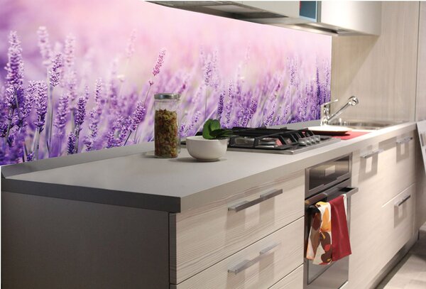 DIMEX | Fototapeta do kuchyne Levanduľa KI-180-124 | 180 x 60 cm | fialová, ružová