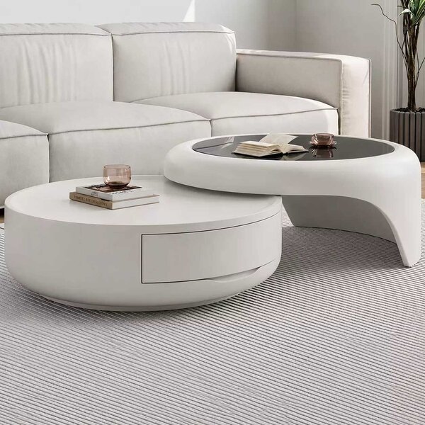LuxuryForm DESIGN Konferenčný stolík DELUX 80 / 75 cm – biely (set 2 ks)
