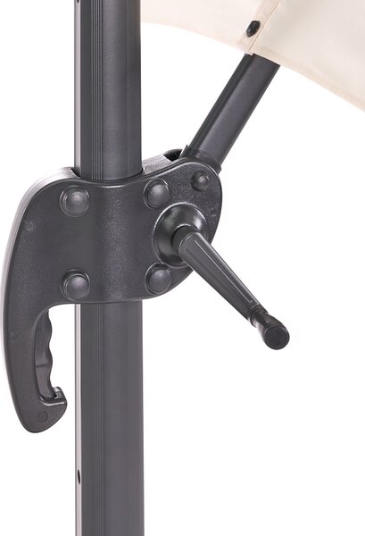 Záhradný konzolový slnečník svetlobéžová clona čierna oceľová tyč 235 cm odolný voči poveternostným vplyvom exteriér