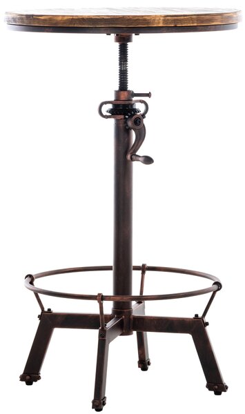 Kovový barový stôl Malita v industriálnom štýle - v84-102 x Ø59 cm - Bronzová