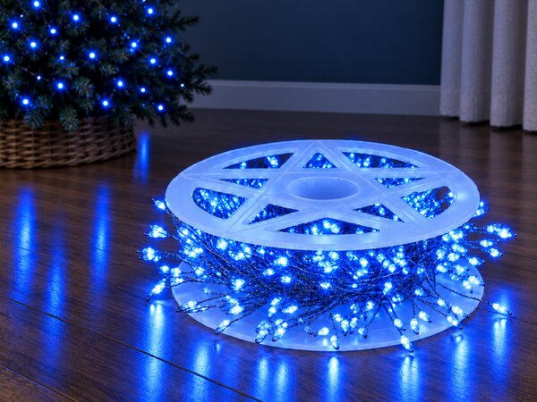 Vianočná LED mikro reťaz 50 m, 1500 LED, modrá, 8 programov, diaľkové ovládanie