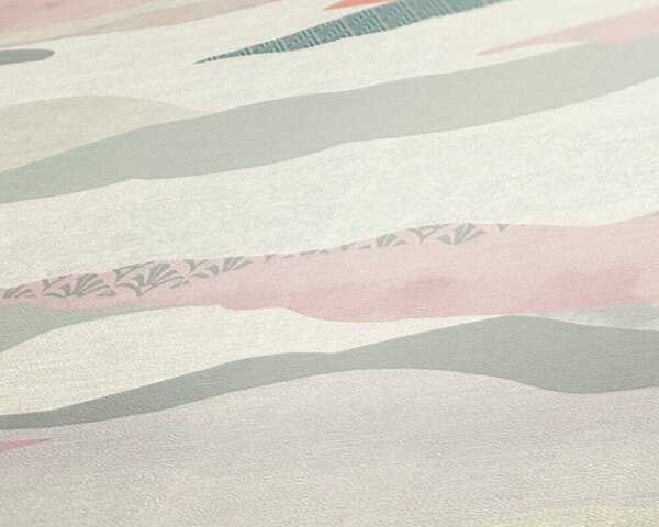 A.S. Création | Vliesová tapeta na stenu PintWalls 39699-2 0,53 x 10,05 m | šedá, ružová, tyrkysová, zelená