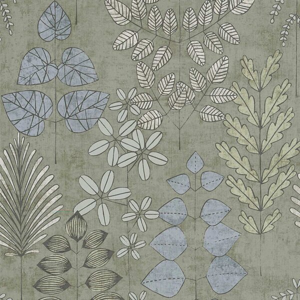 A.S. Création | Vliesová tapeta na stenu Nordic Feeling 79149-1 | 0,53 x 10,05 m | zelená, modrá