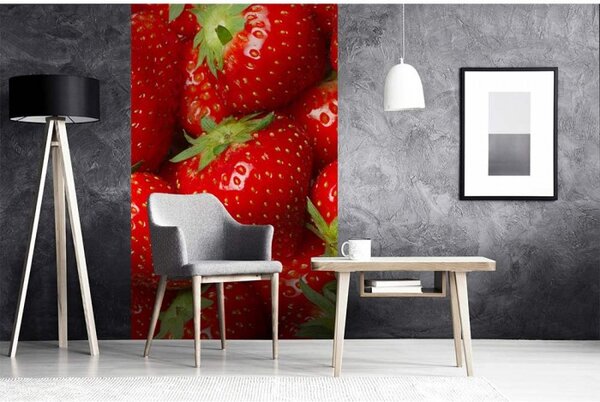 DIMEX | Vliesové fototapety na stenu Jahody MS-2-0241 | 150 x 250 cm | červená, zelená