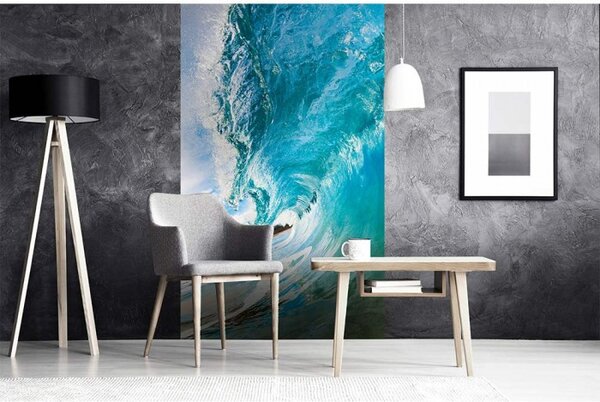 DIMEX | Vliesové fototapety na stenu Vlny oceánu MS-2-0213 | 150 x 250 cm | modrá, tyrkysová, biela
