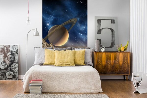 DIMEX | Vliesové fototapety na stenu Vesmír MS-2-0187 | 150 x 250 cm | béžová, modrá, žltá