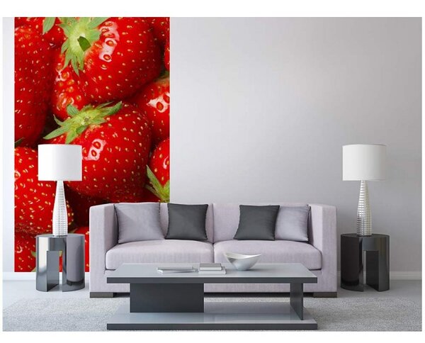 DIMEX | Vliesové fototapety na stenu Jahody MS-2-0241 | 150 x 250 cm | červená, zelená