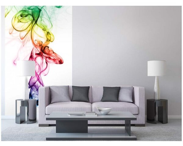DIMEX | Vliesové fototapety na stenu Teplý dym farieb MS-2-0289 | 150 x 250 cm | biela, ružová, žltá, zelená, oranžová