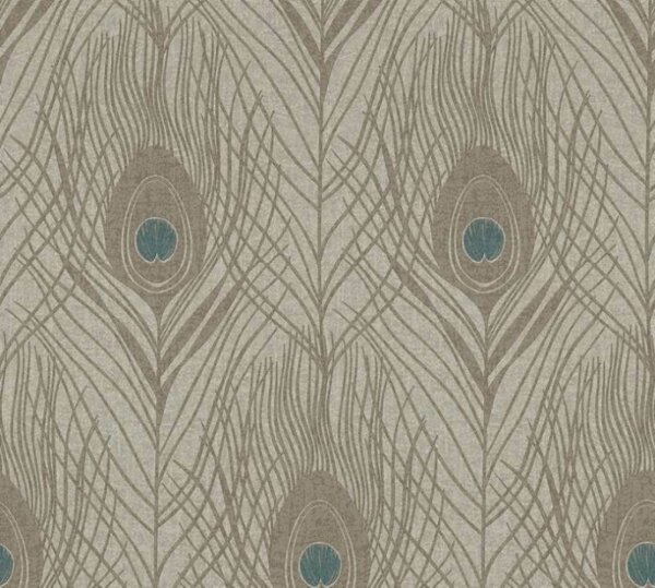 A.S. Création | Vliesová tapeta na stenu Absolutly Chic 36971-6 | 0,53 x 10,05 m | modrá, šedá, hnedá