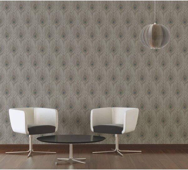 A.S. Création | Vliesová tapeta na stenu Absolutly Chic 36971-6 | 0,53 x 10,05 m | modrá, šedá, hnedá