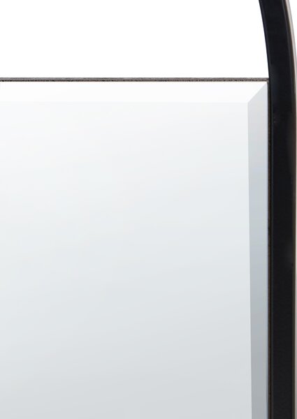 Nástenné zrkadlo čierne kov 40 x 120 cm dekoratívne závesné moderný štýl dekorácie