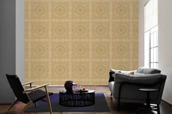 A.S. Création | Vliesová tapeta na stenu Versace 37055-4 | 0,70 x 10,05 m | zlatá, béžová