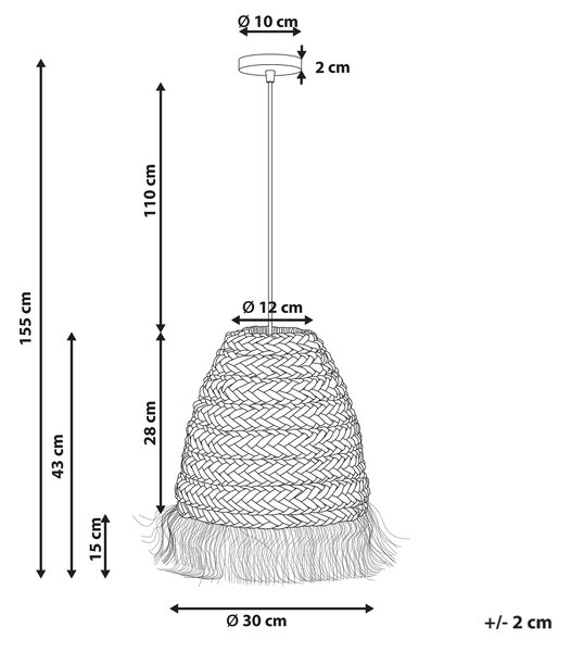 Závesná lampa prírodná morská tráva tienidlo so strapcami ručná výroba boho štýl osvetlenie