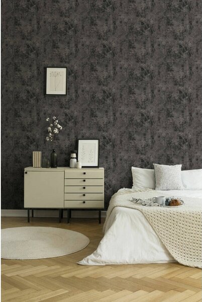 A.S. Création | Vliesová tapeta na stenu New Walls 37425-6 | 0,53 x 10,05 m | čierna, metalická, šedá